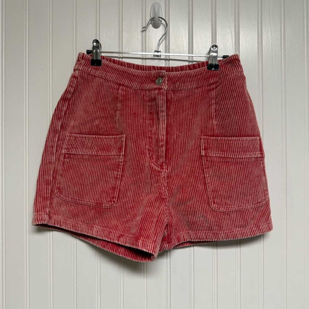 Women's Red Corduroy Shorts